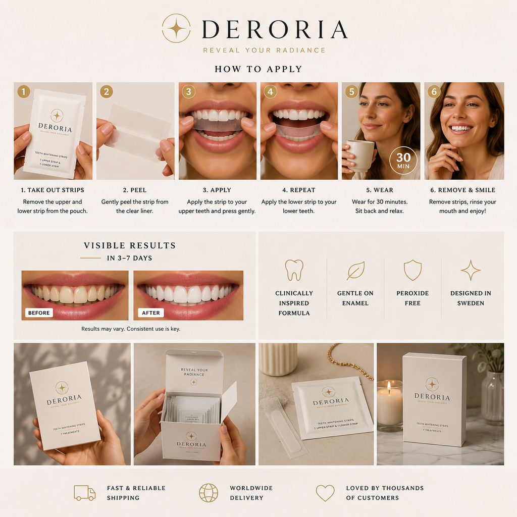 How to apply Deroria whitening strips
